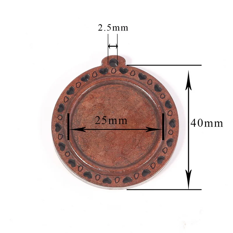 2 шт 4 шт Круглые Деревянные Подвески Кулон Кабошон Настройки 25 мм Внутренний размер пустой кулон Ювелирная база Лотки 13 стиль на выбор - Цвет: Style 10