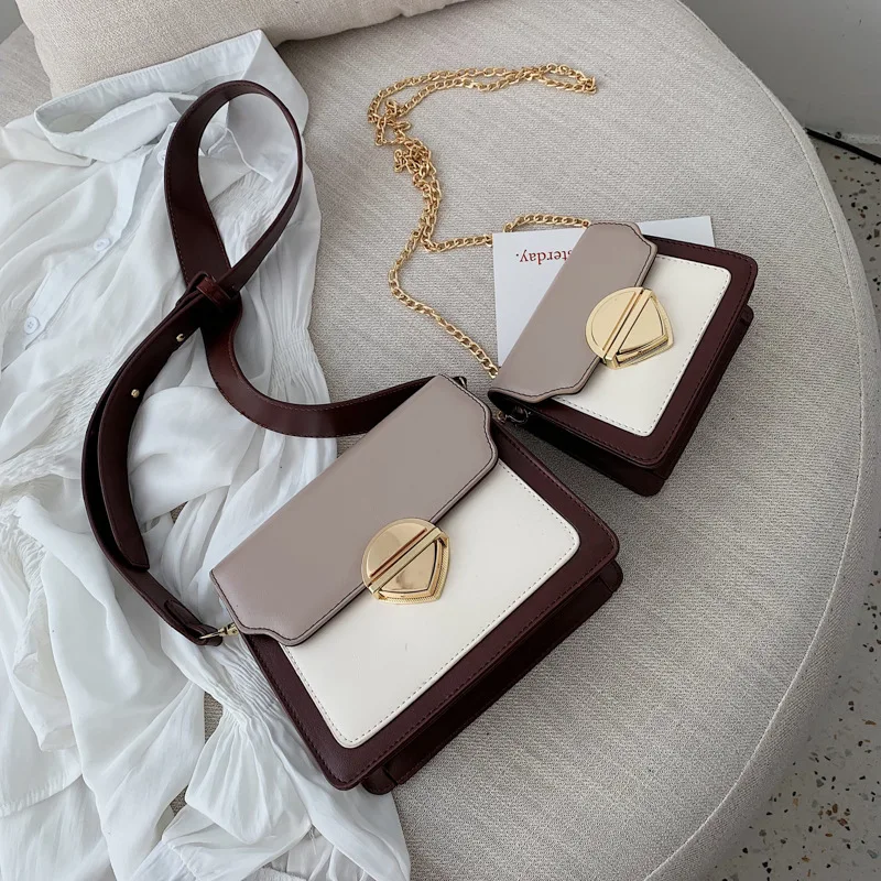 

Retro Fashion Square bag 2019 Summer Fashion New Quality PU Leather Women's Designer Handbag Lock Chain Shoulder Messenger bags