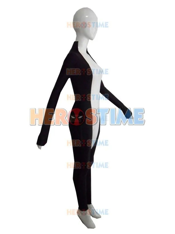 Mockingbird Costume Black and White Spandex Mockingbird Superhero Costumes Fullbody Suit Halloween Tights