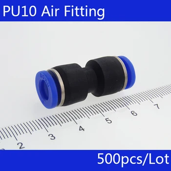 

PU10 Free shipping 500pcs 10 x 10mm Push In Pipe Air Pneumatic One Touch Fittings