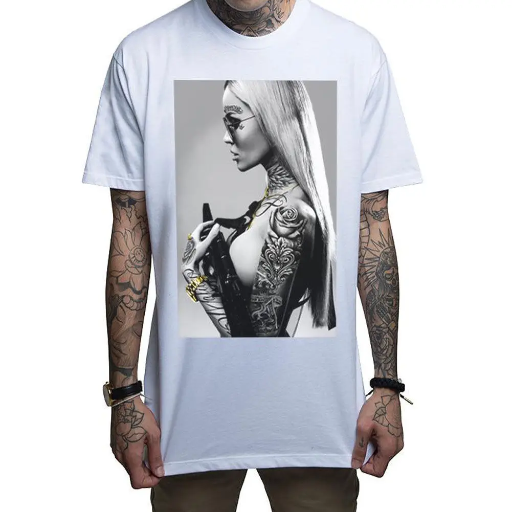 

Mafioso Men's Atomic Blonde Short Sleeve T Shirt White Sexy Blonde Tattoo Clothi Cool Casual pride t shirt men Unisex Fashion