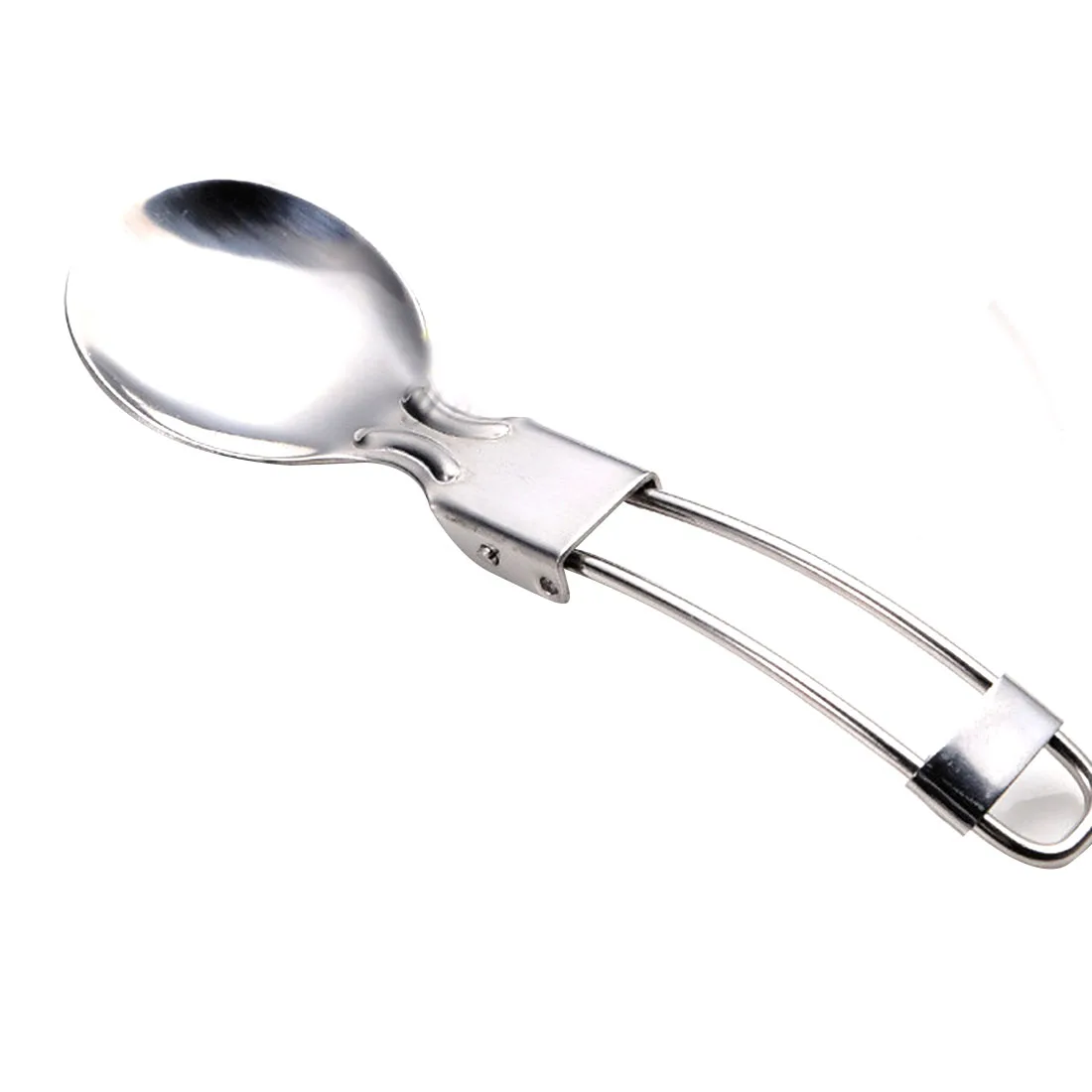 

Voguish1 Pcs Outdoor Camping Hiking Stainless Steel Metal Fork Spoon Tableware Cookout Picnic Foldable Folding Spork