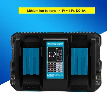 

DC18RD Dual port fast Charger 4A Lithium Battery Quick Charger 100-240V BL1830,BL1430,DC18RC, DC18RA Replacement For Makita