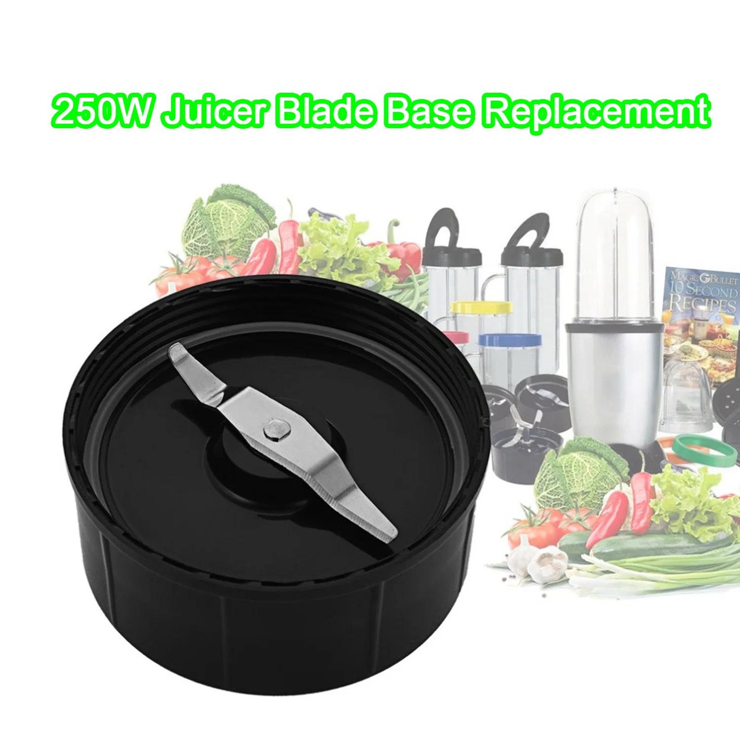 

Behogar Sharp Stainless Steel Flat Blade Replacement Parts Accessories for Magic Bullet 250W Blender