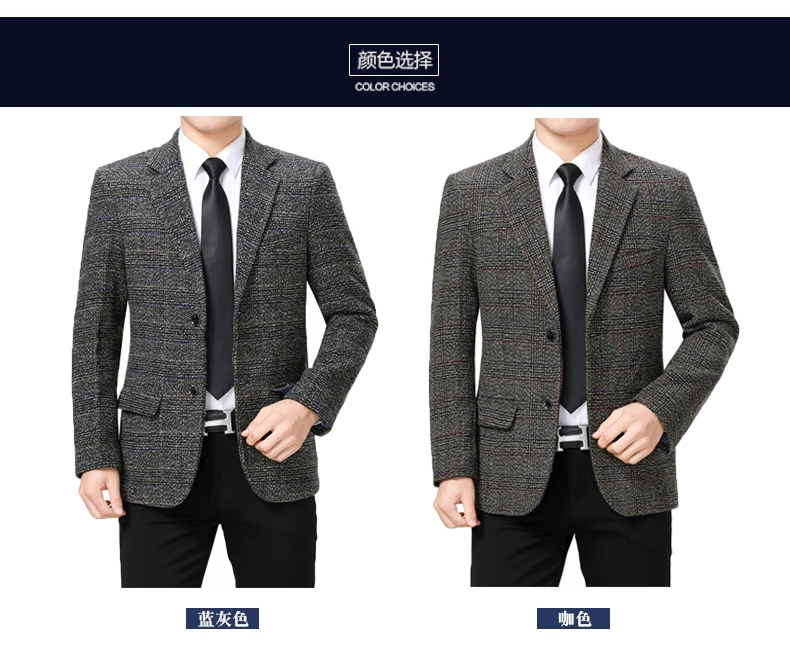 WAEOLSA Men Slim Fit Blazers Male Classical Grain Suit Coat Mans Smart Casual Blazer Masculino Blends Suit Jackets Chinese (3)
