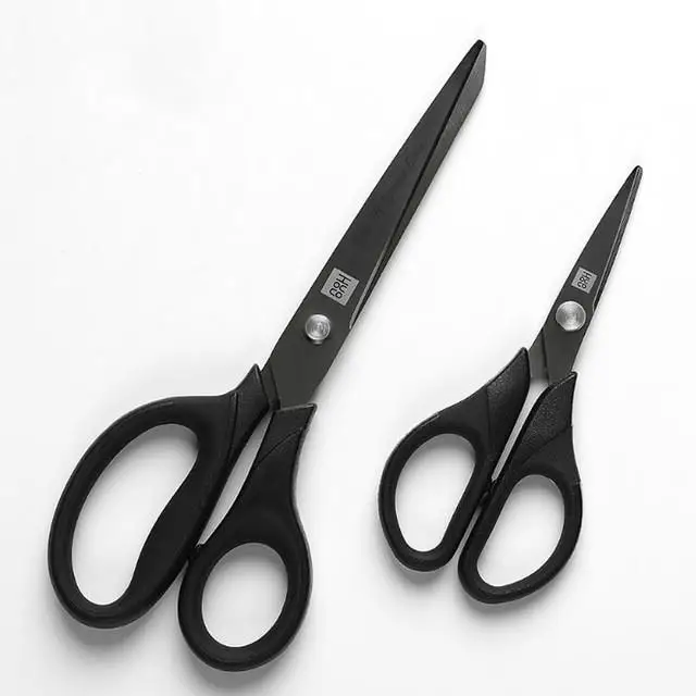 In stock Xiaomi Black Sets Sewing Thread Antirust Pruning Scissor huohou Titanium-plated Scissors Leaves Trimmer Non-slip Tool - Цвет: Black