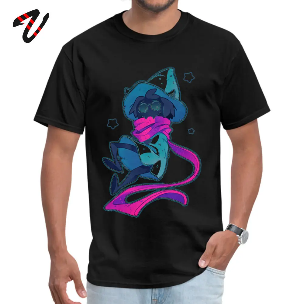 DELTARUNE Ralsei Design T Shirts for Men All Cotton Summer Fall Tops & Tees Summer T-Shirt Short Sleeve 2018 Discount Crewneck DELTARUNE Ralsei12532 black