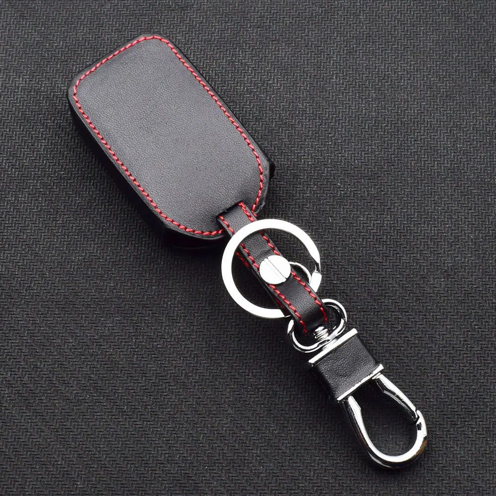 7 Buttons Leather Car Key Case For Honda Odyssey Smart Keyless Remote Fob Cover Keychain Holder Bag Auto Accessories