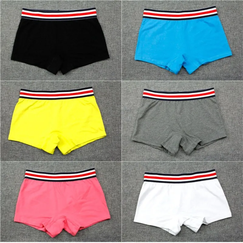 

Pholeey 2018 New 1pcs Solid Cotton Boyshorts Mid-Rise Underwear Cotton Briefs Women Panties P18132