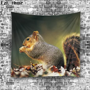 

LzL Home lovely animals tapestry panda squirrel cat dog tapestry wall hanging fashion new decorative beach towels wall blanket