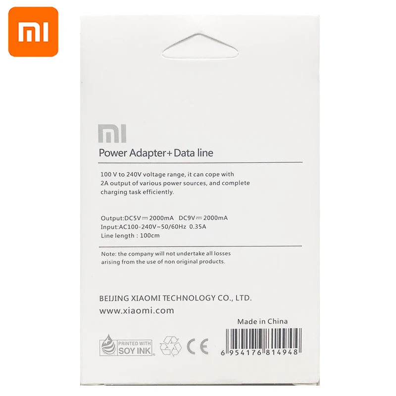Xiaomi mi 6 QC 3,0 быстрое зарядное устройство EU 12 В а адаптер с кабелем type C для mi A1 A2 9 8Se mi x 5 4 A X C Note 2 Red mi 3s 4a 4C