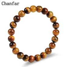 Chanfar, тигровый глаз, натуральный камень, бисерные браслеты, эластичная веревка, цепочка, лава, Круглый бисер, Будда, браслеты для мужчин и женщин, ювелирные изделия