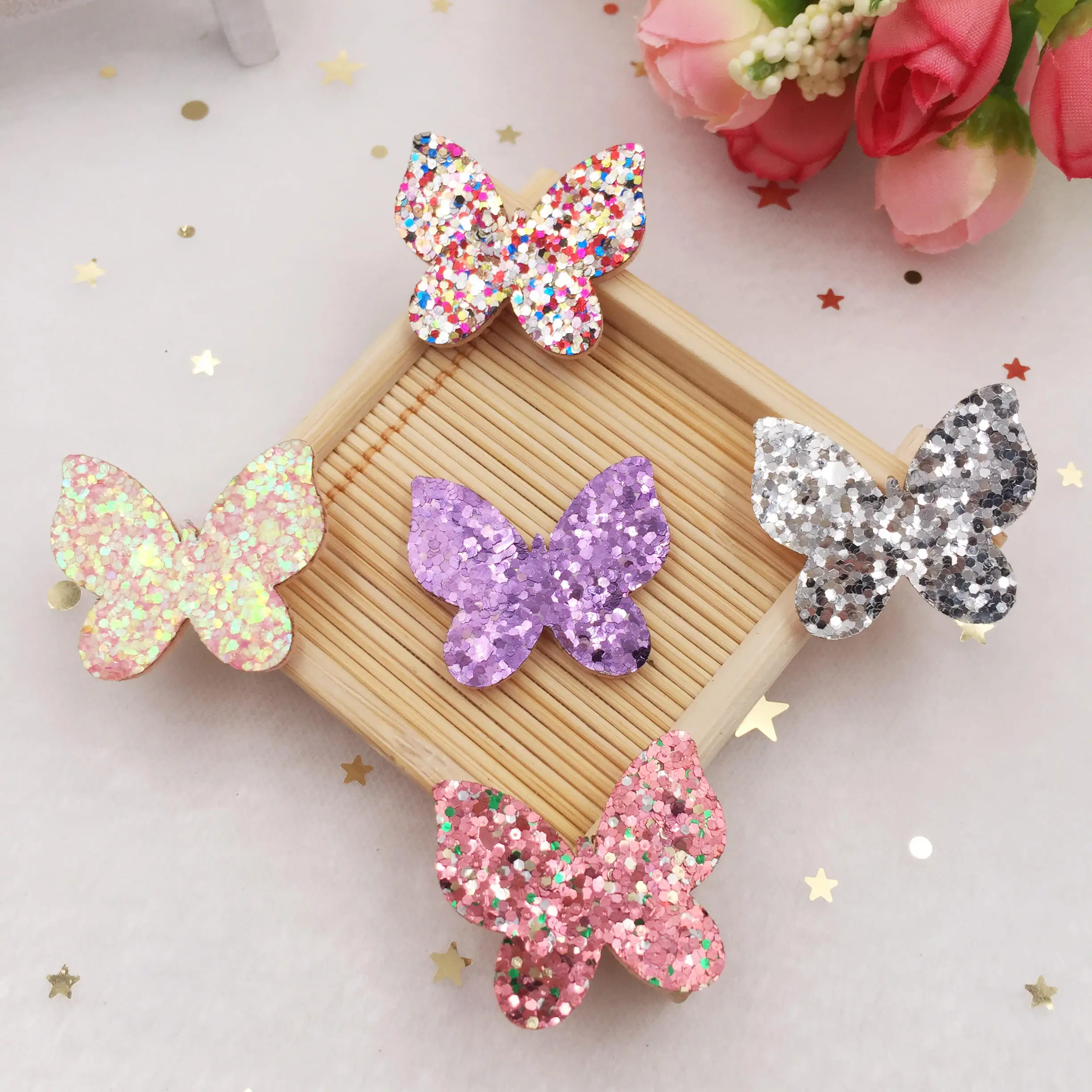 New 16pcs Felt Fabric Glitter Paillette Unicorn Patches Appliques wedding DIY