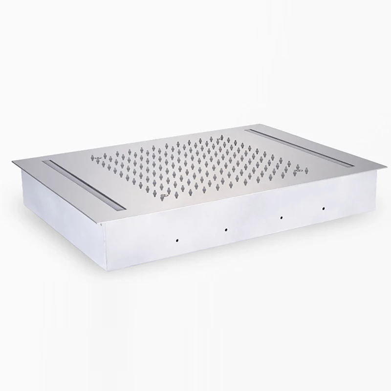 LED Shower Head 500*360mm Embedded Ceiling Mounted Rainfall Showerheads Bathroom Lights Shower 304 SUS Polished Need to Power