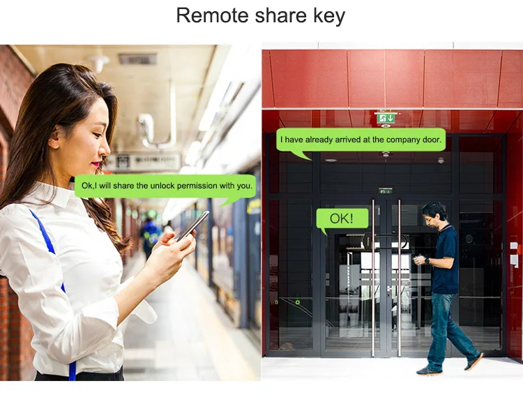 Nokelock Fingerprint U shape Lock Smart Bluetooth App Control Glass Door lock for Store Company Double Door Anti-theft locks (10)