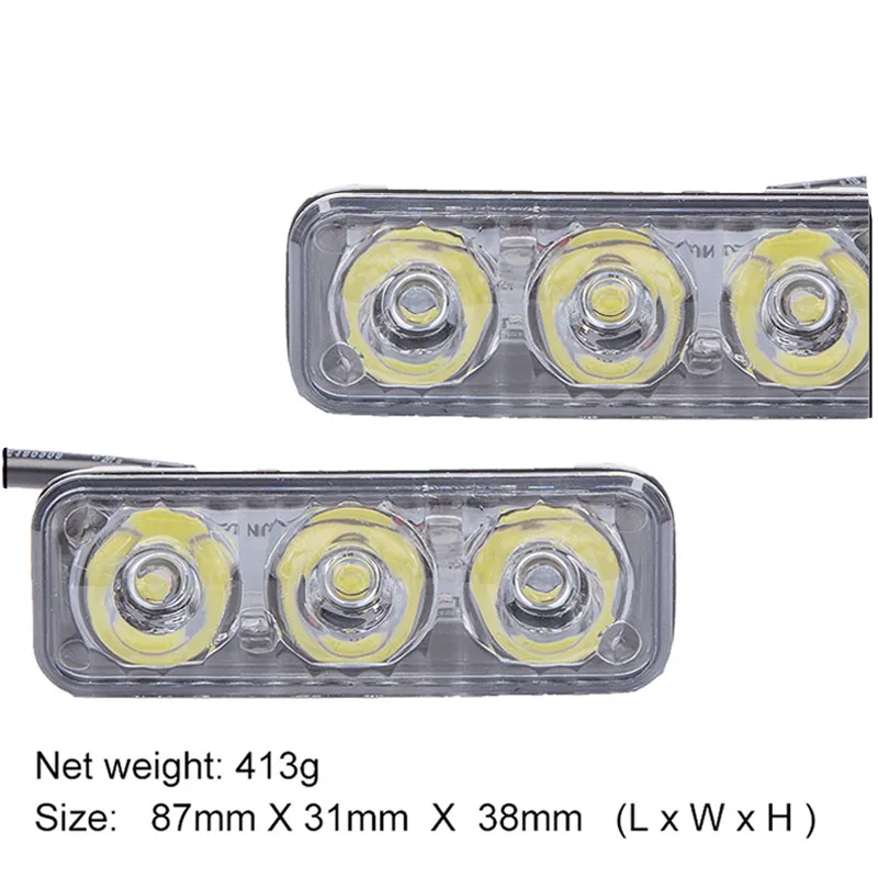 Высокая Мощность дневные ходовые огни led 3Led 9 Вт автомобильный светильник