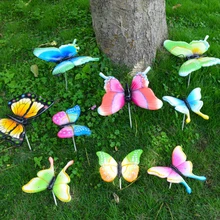 10 шт./компл. 7 см искусственная бабочка садовые украшения Моделирование Бабочка ставки Двор Газон поддельные Butterefly случайный цвет A