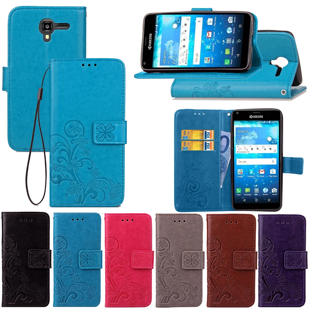 

Fcoque view Case Lucky grass Wallet Stand Flip Leather Phone Cases For Kyocera hydro view case with Card Holder