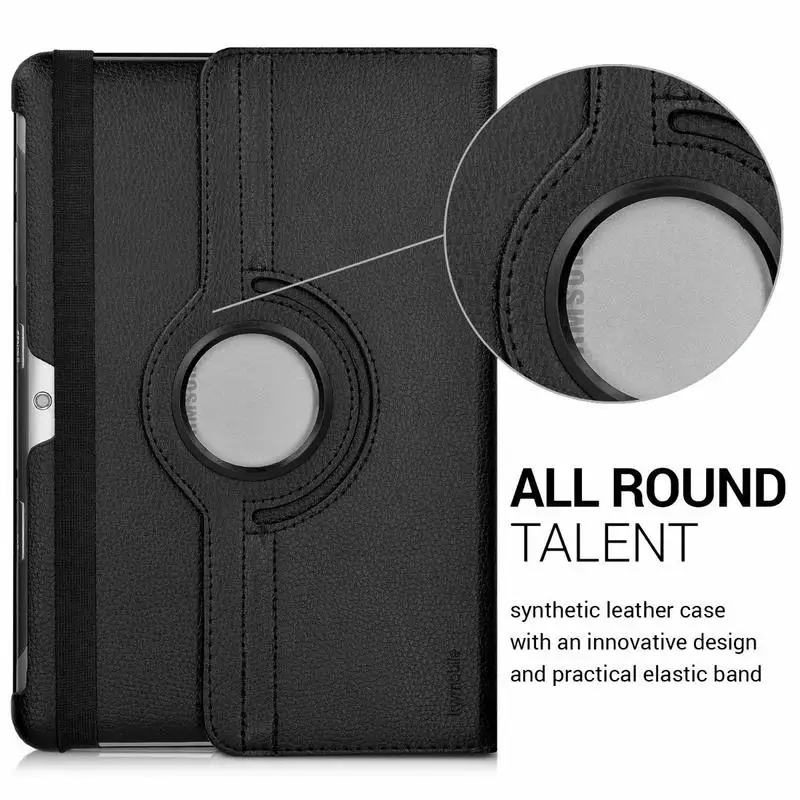 360 Degree Rotating PU Leather Case for Samsung Galaxy Tab 2 10.1" Magnet Auto Wake/sleep Cover GT P5100 P5110 P7500 P7510