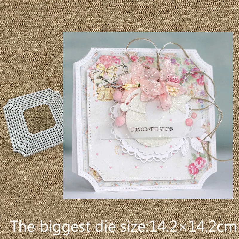 

New Design Craft Metal Cutting Dies cut die 8pcs square frame background scrapbooking Album Paper Card Craft Embossing Die Cuts