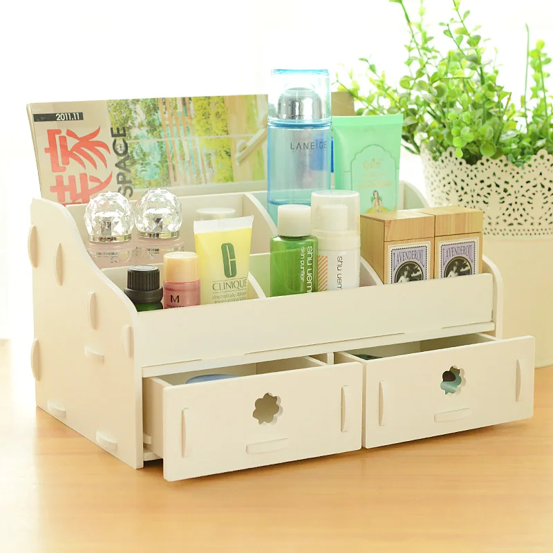 Wood Drawer Jewelry Box Desk Storage Bo Cosmetic Organizer Office Wood Drawer Jewelry Box Desk Storage Bo Cosmetic Organizer Office Debris Shelf Finishing For Home Decor Bathroom In Bins From