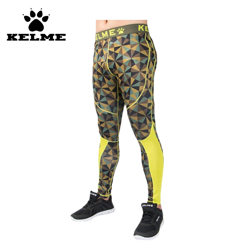 

KELME Mens Compression Pants Gym Men Fitness Sports Running Leggings Sport Tights Dry Fit Training Compression Running Pants 28