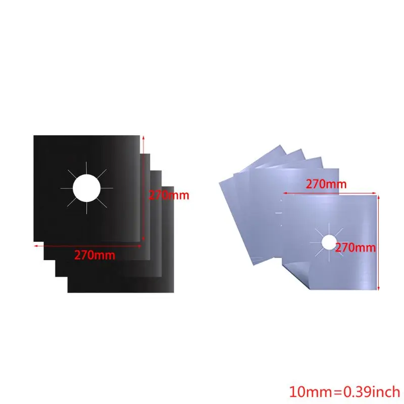 4 шт многоразовая алюминиевая фольга газовая плита горелка крышка протектор вкладыш чистый коврик файл травм защита