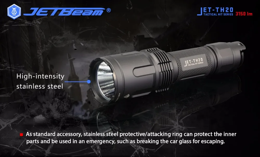 Новейший тактический фонарь JETBeam TH20 CREE XHP70 светодиодный 3150 люмен с литий-ионным аккумулятором 18650(оранжевая зернистая чашка