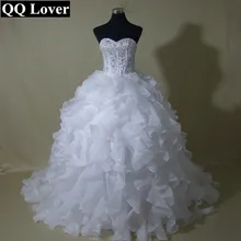 QQ Lover 2017 New Elegant Full Beaded Ruffles Ball Gown Wedding Dress Custom-made Bridal Gown Robe De Mariage Vestido De Noiva