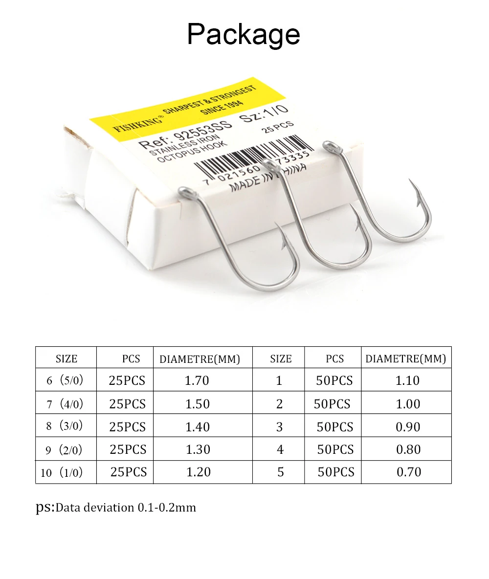 Нержавеющий Железный Осьминог крюк 92553SS углерода Сталь колючие рыболовные Крючки 25-50 шт./лот карп рыболовные принадлежности джиг-головка, блесна рыболовные крючки