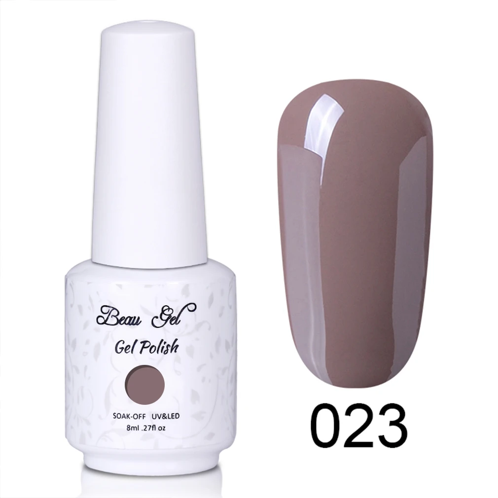 Beau Gel 8ml Nude Color UV Gel Nail Polish Soak Off Vernis Semi Permanent Hybrid Varnish Gellak Enamel Lacquer Jelly Gel Polish - Цвет: NU023