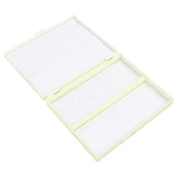 

20cm x 16cm White Plastic Rectangular 100 Slides Microscope Box