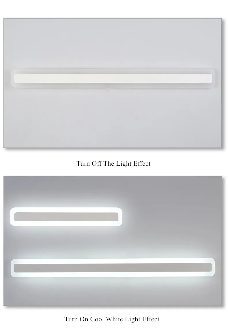 DAR настенные светильники, бра, линейные акриловые 0,4-1,2 метров, настенный светильник для ванной комнаты, водостойкое зеркало для ванной комнаты, бра, 90-260 В, Led Бра