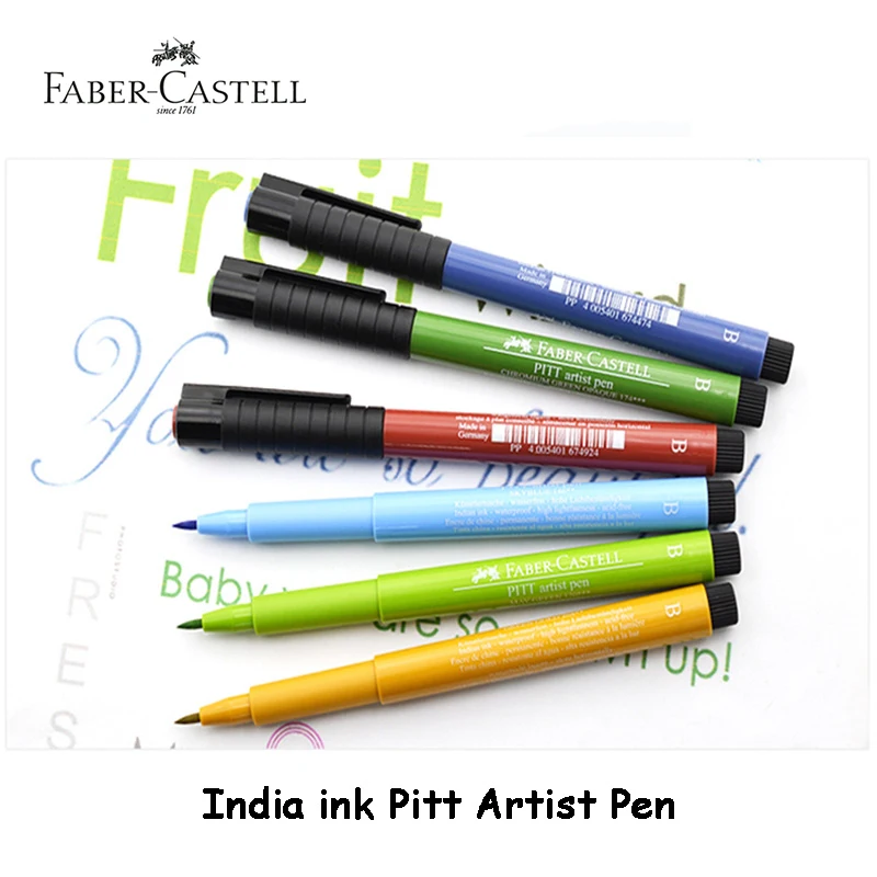 Faber Castell Pitt Artist Pen B коробка из " ландшафтный дизайн, ассорти, яркий" FC167105, Цветная кисть Ручка искусство маркеры кошелек набор