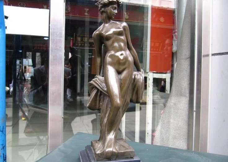 

Western Pure Bronze nude girl woman belle Art sculpture