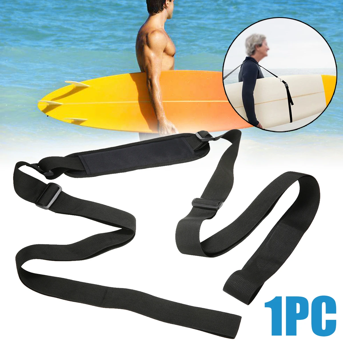 1Pcs Adjustable Surfboard Shoulder Carry Sling Strap Stand Up Paddle