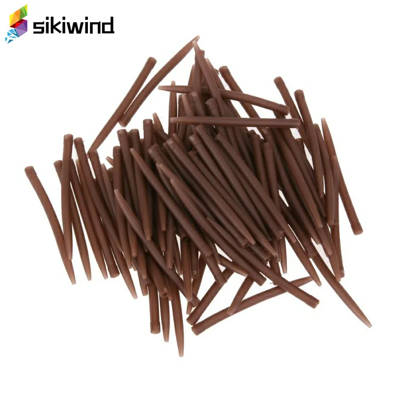 

20/50/100pcs/ lot 53mm Anti Sleeves Terminal Carp Fishing Anti Sleeves Connect With Fishing Hook Brown Fish Tool Accessories Z95