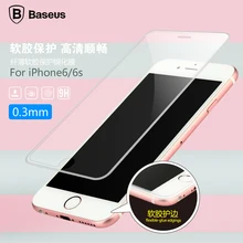 Original Baseus Transparent 6 Layer Flexible-glue edgings Tempered Glass Screen Protector Film for iphone 6s/6s plus 0.3mm 9H