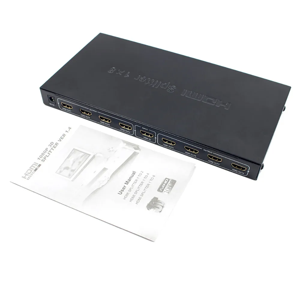 Ultra HD 8 портовый HDMI сплиттер 1x8 усилитель ретранслятора 1080P 3D концентратор 1 в Out 6J16