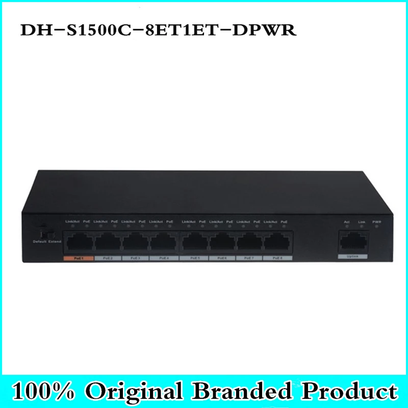 

DH PoE Switch DH-S1500C-8ET1ET-DPWR 8CH Ethernet Power Switch Support 802.3af 802.3at POE POE+ Hi-PoE Power with logo