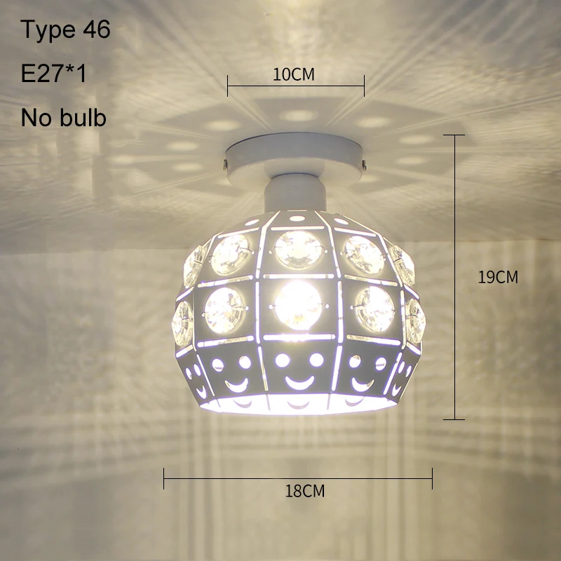 Современные потолочные светильники, хрустальные плафоны, винтажный потолочный светильник для столовой, плафон для гостиной, лофт, Lamparas De Techo, современный - Цвет корпуса: Type 46 no bulb