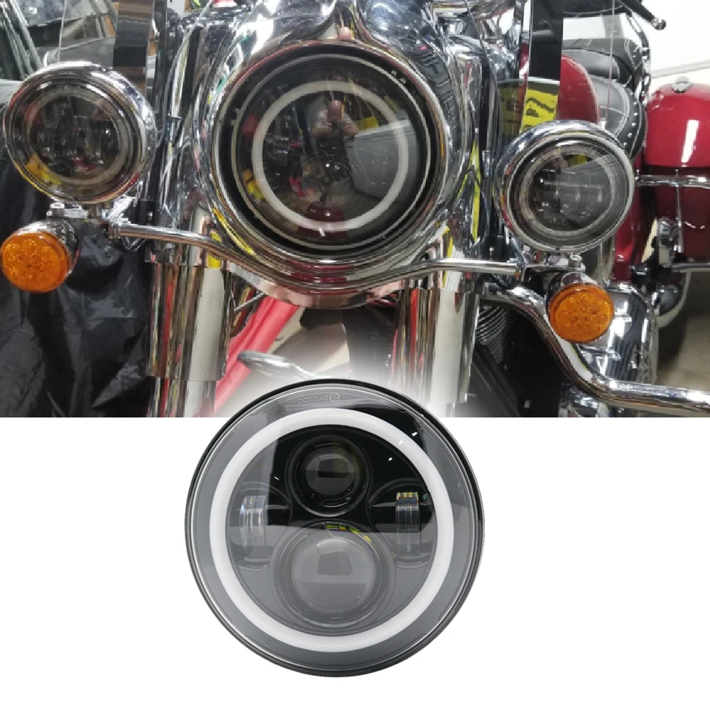 Moto rbike 7 дюймов светодиодный moto rcycle фара moto черный для moto rcycle СВЕТОДИОДНЫЙ Ведро фары корпус кронштейн
