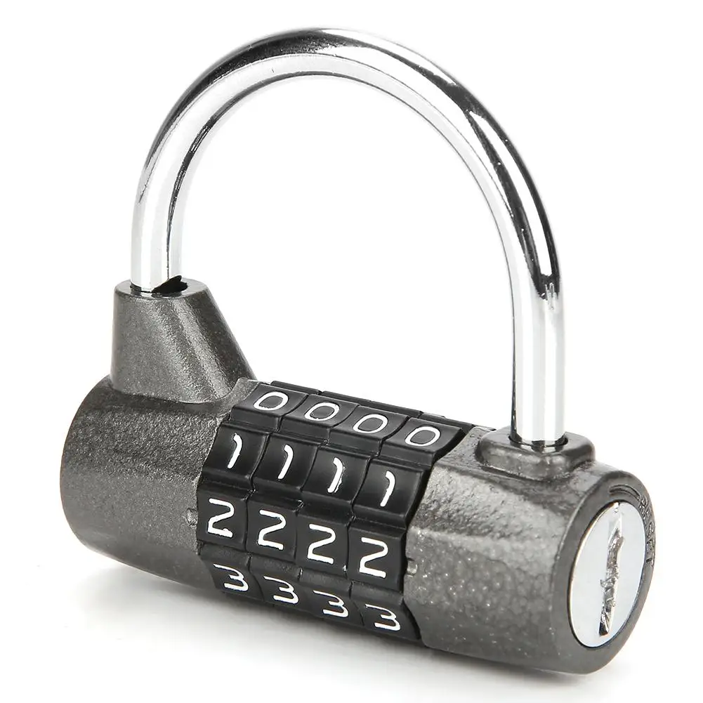 Охлажденный стальной Пароль Padlock четырехзначный код пропуска безопасности навесной замок для спортзала мода горячий