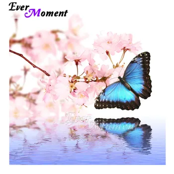 

Ever Moment Diamond Painting Picture Of Rhinestone Butterfly Pink Flower Water Handmade Full Square Diamond Embroidery 3F885