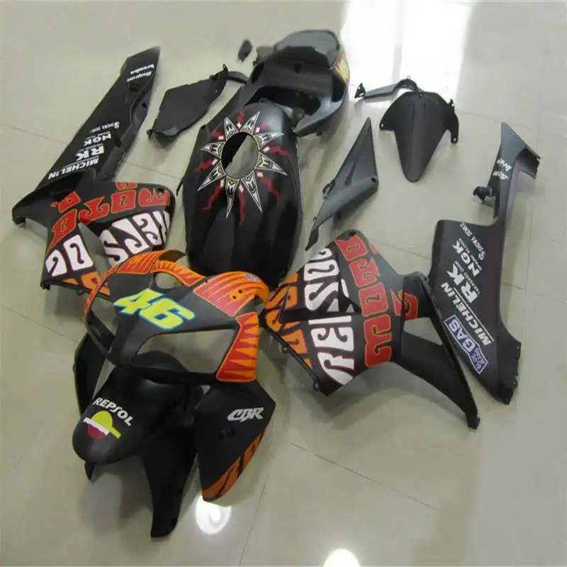 Dor-литьевая форма Оранжевый Черный ABS обтекатель для CBR600RR 2005 2006 CBR 600RR 05 06 600 RR кузов