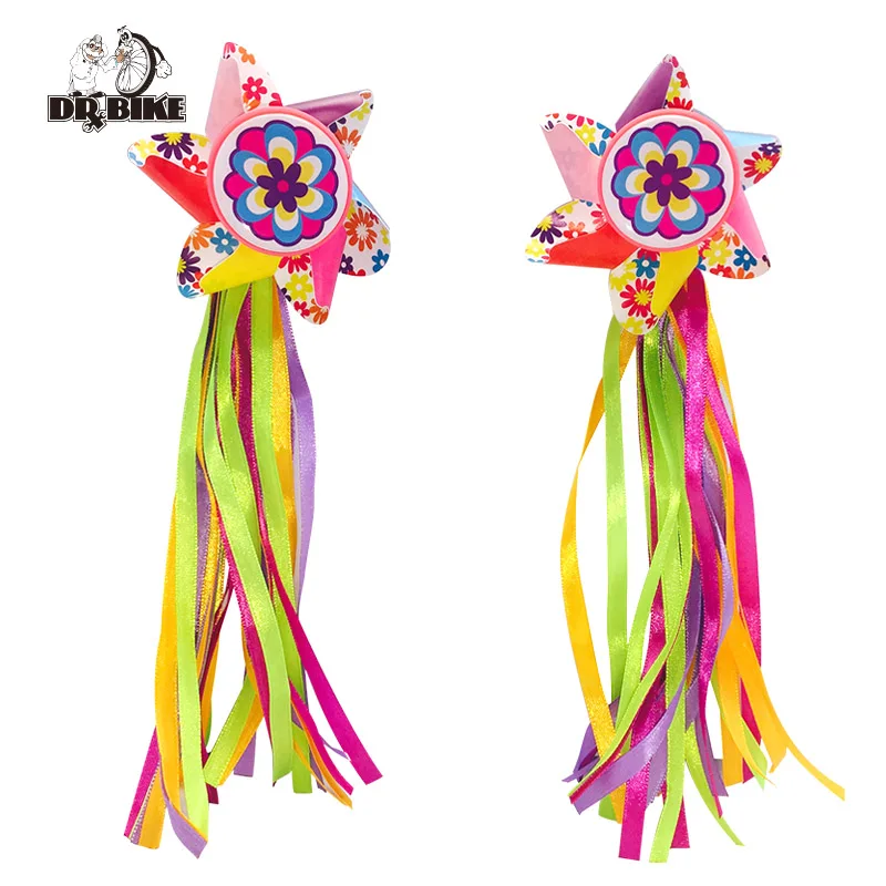 Drbike kids bike Handlebar Windmill scooter Decorate Bicycle Handlebar Colorful Ribbon Streamers Tassels Colorful Streamer