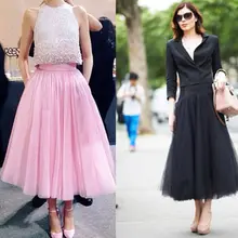 FOLOBE индивидуальный заказ 4 слоя 85 см миди длинная юбка в пол из тюля юбки селебрити Женская юбка пачка бальное платье Вечерние нижние юбки