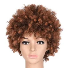 Feilimei синтетические кудрявые парики для женщин натуральный черный коричневый короткий афро поддельные волосы термостойкий женский парик