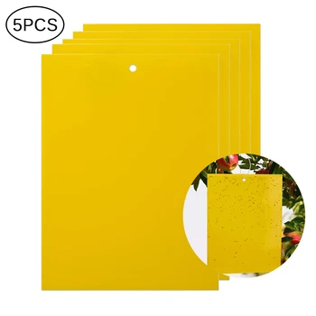 

5pcs Double Anti - violet Light Strong Flies Traps Bugs Sticky Board With Hang Hole Catch Aphid Insects Killer Outdoor Fly Trap