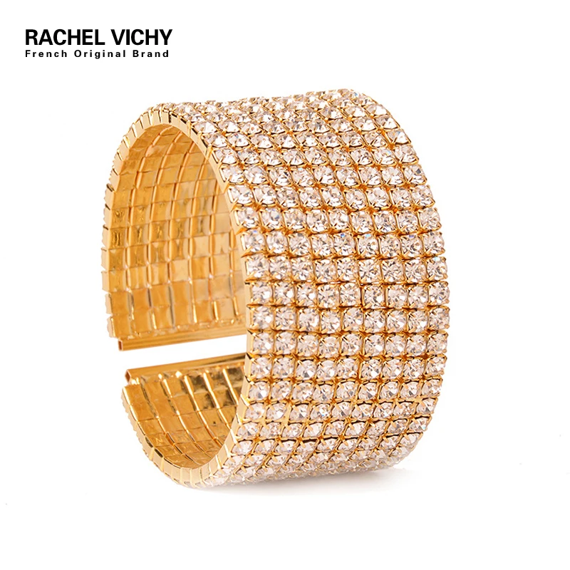 RACHEL VICHY модный серебряный золотой цвет круглые широкие браслеты Открытый